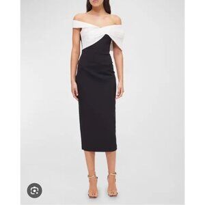 Rachel Gilbert Delila Dress in Black & White